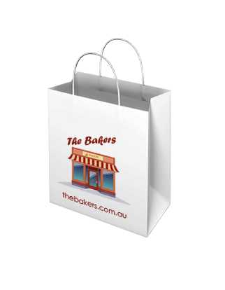 Custom Mini White Paper Bags  Logo Imprinted White Paper Bags