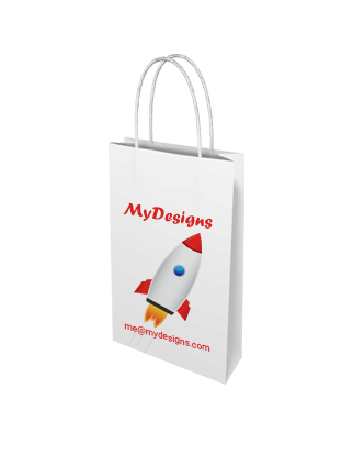 White Kraft Paper Bag - Baby - Custom Printed