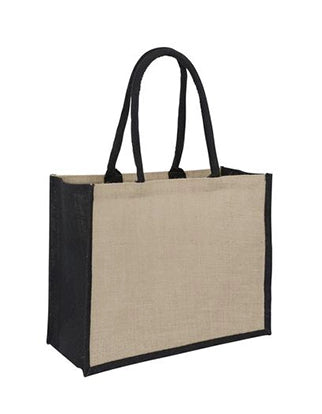 Jute Laminated Tote Bag - Black