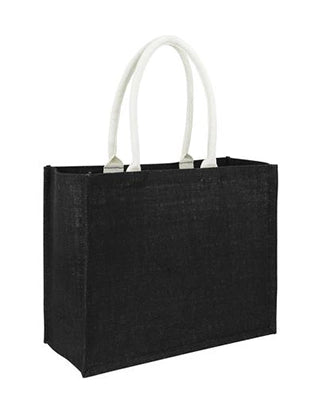 Jute Laminated Tote Bag - All Black