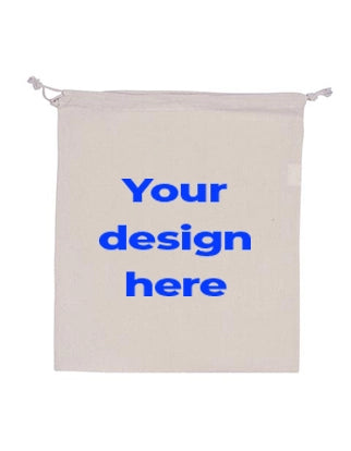 Cotton Drawstring Pouch - Large - Custom Printed