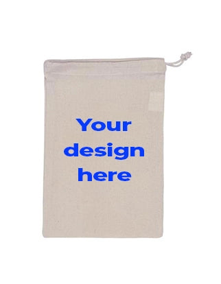 Cotton Drawstring Pouch - Small - Custom Printed