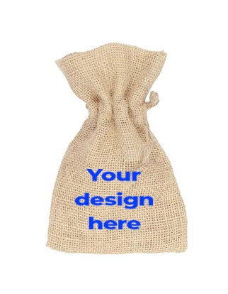 Jute Drawstring Pouch - Small - Custom Printed