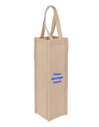 Jute Wine Bag - 1 Bottle - Custom Printed