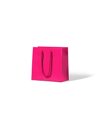 Hot Pink Matte Laminated Paper Bag - Small