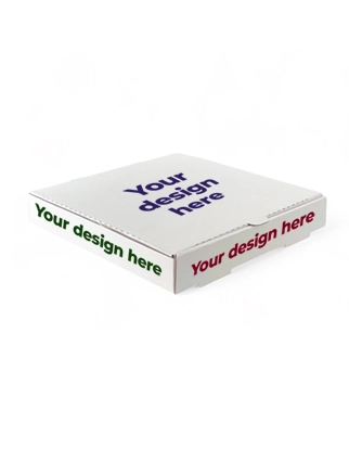 White Pizza Boxes (11 inches) 280mm - Custom Printed