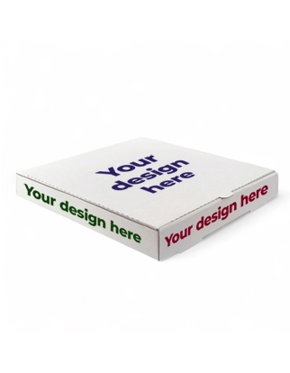 White Pizza Boxes (13 inches) 330mm - Custom Printed