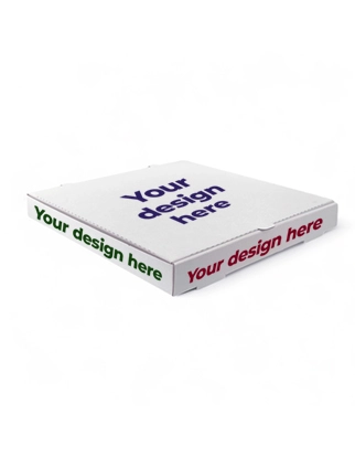 White Pizza Boxes (15 inches) 380mm - Custom Printed