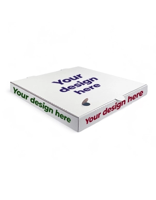 White Pizza Boxes (16 inches) 415mm - Custom Printed