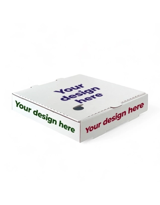 White Pizza Boxes (9 inches) 235mm - Custom Printed