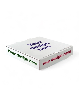 White Pizza Boxes (9 inches) 225mm - Custom Printed